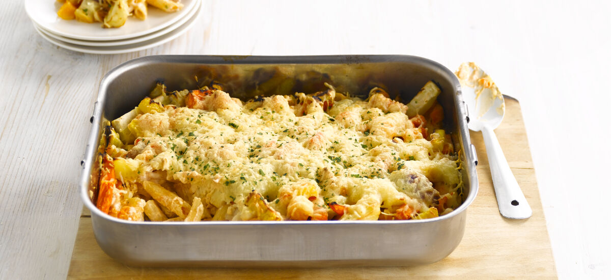 Vegetarische Pastaschotel Met Vergeten Groenten