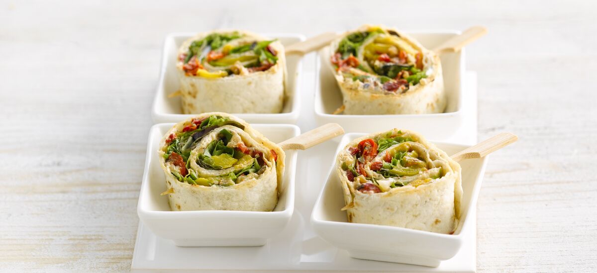 Wrap Met Mediterrane Groenten Plattekaas En Ruccola