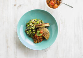 Quinoa Groentenpan Met Veggie Burger 2