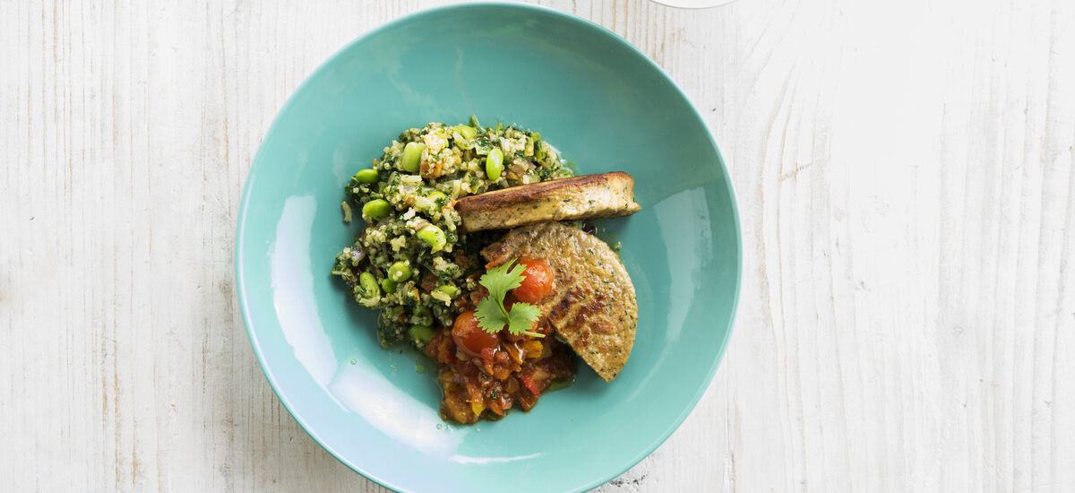 Quinoa Groentenpan Met Veggie Burger 2